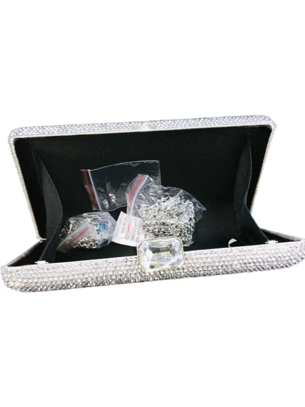 Elegant Crystal Evening Clutch Bag for Women | Rhinestone Bridal Purse, Mini Box